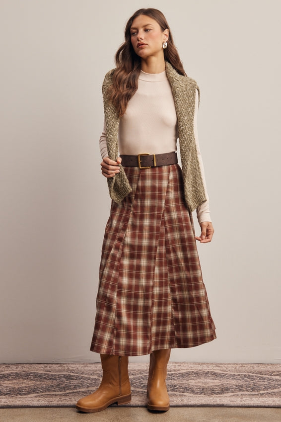 Forte Plaid Midi Skirt by Forte