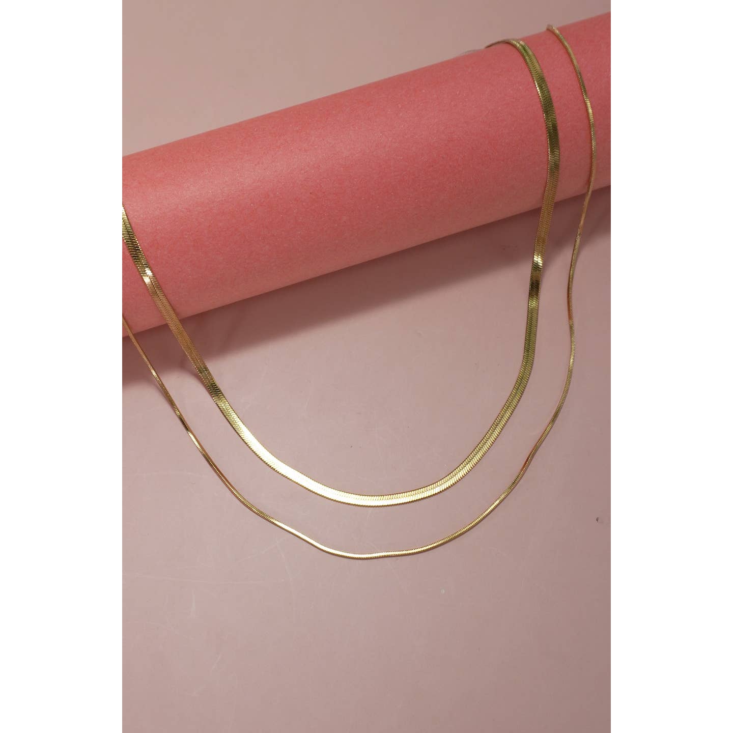 JOSSLYN by Wall to Wall Stainless Steel Tarnish Free Multi Layer Necklace Gold
