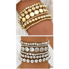 JOSSLYN by Wall to Wall Multi Ball Chain Bead Mix Stretchable Bracelet