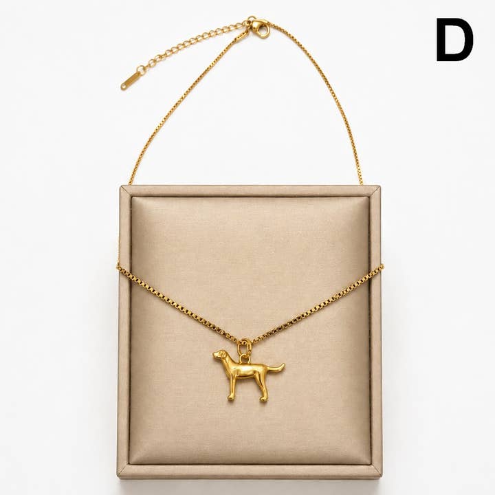 JOSSLYN by Wall to Wall 18K Stainless Steel Dog Charm Necklace | 40NK9765 by JOSSLYN by Wall to Wall