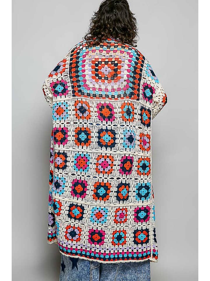 Pol Clothing Long Sleeve Various Colors Crochet Cardigan