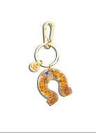 Solar Eclipse Hand-Painted Lucky Horseshoe Bag Charm & Keychain | Western