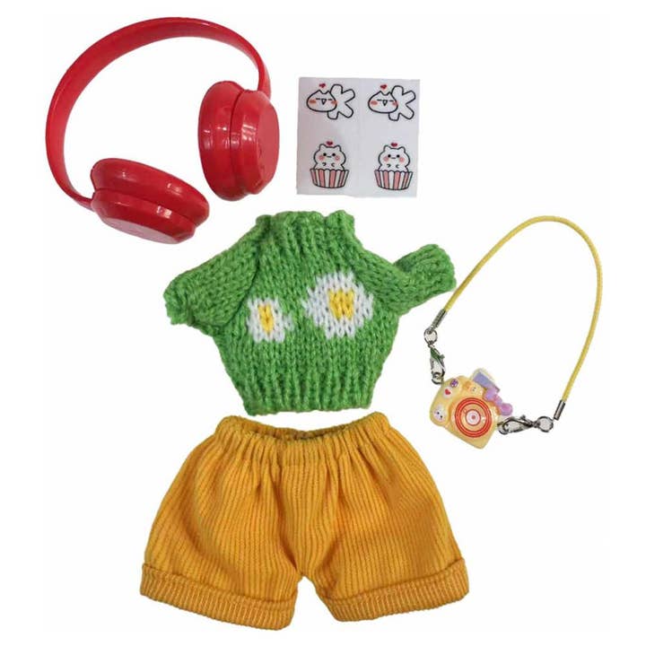 anbfashion Mini Doll Headphone Camera Bag Outfit  Set 108