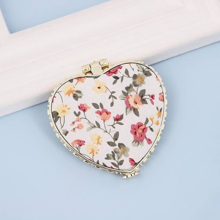 JOSSLYN by Wall to Wall Travel Pocket Compact Handheld Floral Mirror