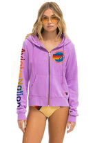 Aviator Nation Zip Up Hoodie - Aviator Nation - Neon Purple