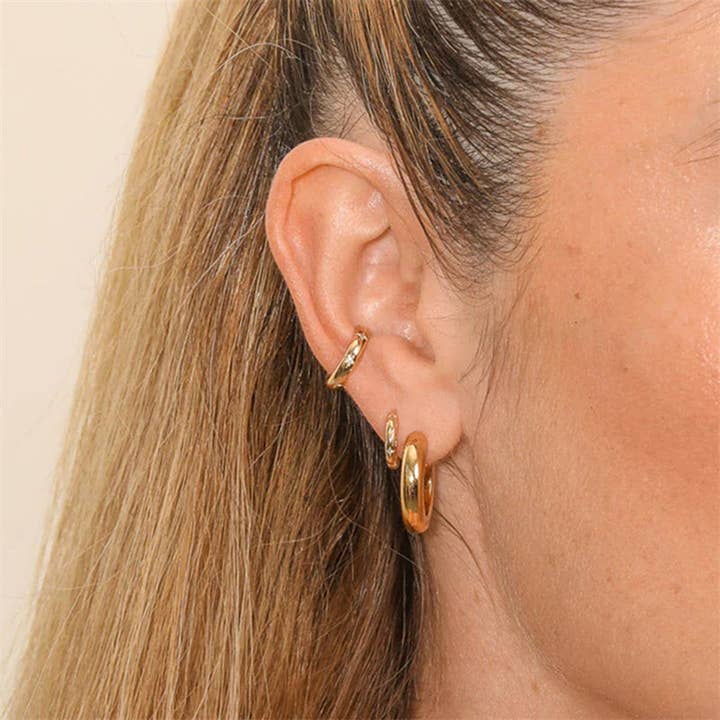 Perimade & Co Dainty Gold Star Huggie Hoop Earrings by Perimade & Co