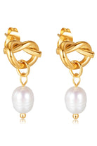 JOSSLYN by Wall to Wall 18K Stainless Steel Tarnish Free Pearl Drop Earrings