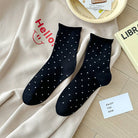 Dipped Shop Polka Dot Simple Rolled Socks Black