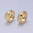 Aim Eternal 14K Gold Filled Multifaceted Geometric Hammered Huggie Hoop - Gold