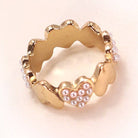 JOSSLYN by Wall to Wall Heart Pearl Ring Gold