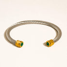 Flanerie by MAIQ Vail 18K Gold Non-Tarnish Stone Braided Bangle by Flanerie by MAIQ