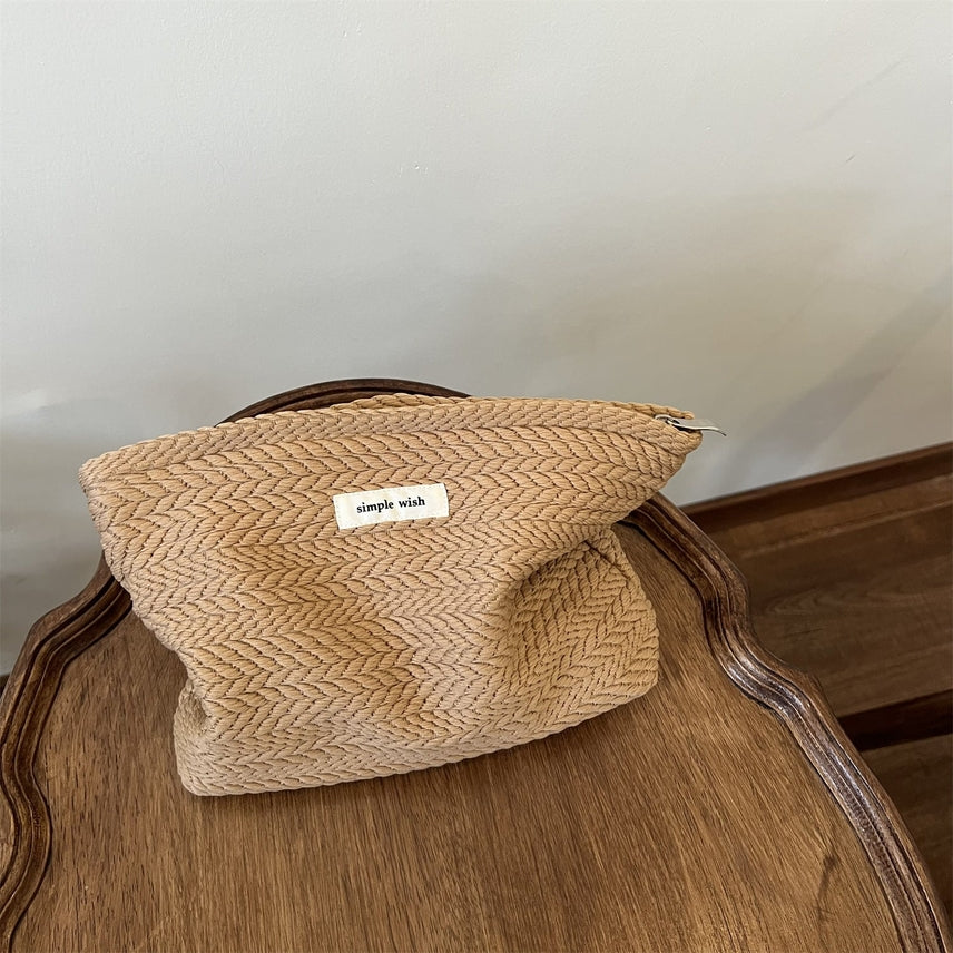 Dipped Shop Solid Color Portable Makeup Bag - Coffee