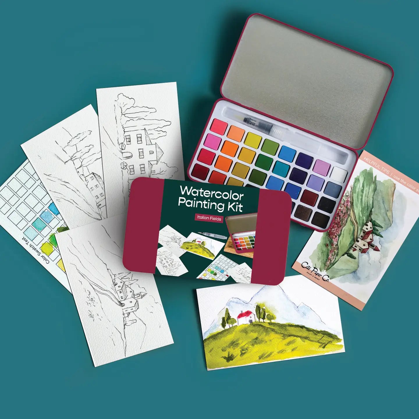 Cate Paper Co. Italian Fields Watercolor Painting Kit