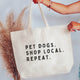 Petitrue Shop Local Pet Dogs Beach Bag Canvas Tote by Petitrue