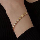 JOSSLYN by Wall to Wall 18K Stainless Steel Tarnish Free Cuban Bracelet | 40B5221