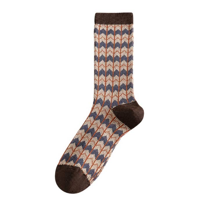 Dipped Shop Retro Geometric Jacquard Crew Socks by Dipped Shop
