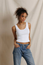 perfectwhitetee Blondie Structured Rib Bra Friendly Tank