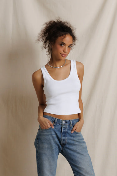 perfectwhitetee Blondie Structured Rib Bra Friendly Tank