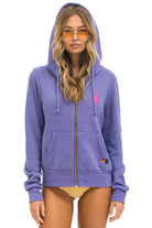 Aviator Nation Bolt 2 Zip Hoodie Lavender Neon Pink