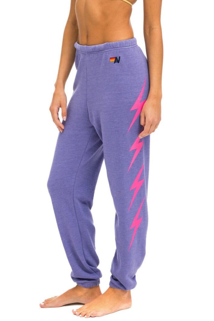 Aviator Nation Bolt 4 Sweatpants Lavender Neon Pink