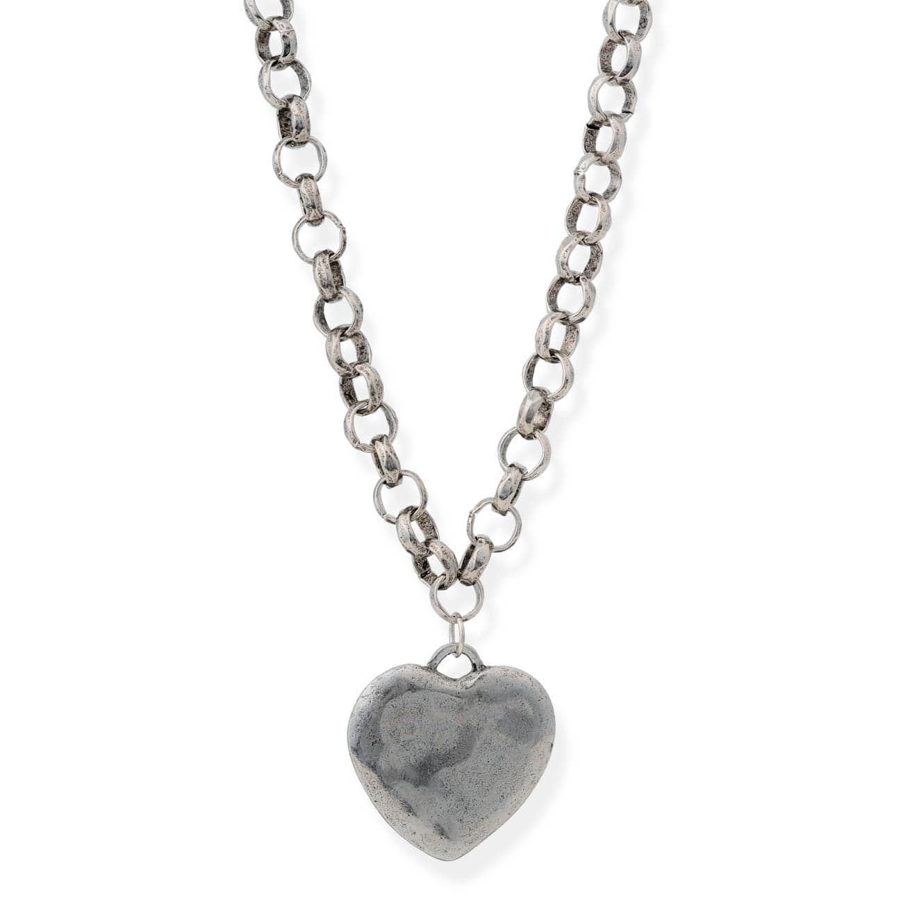 BRACHA Puffy Heart Necklace Silver