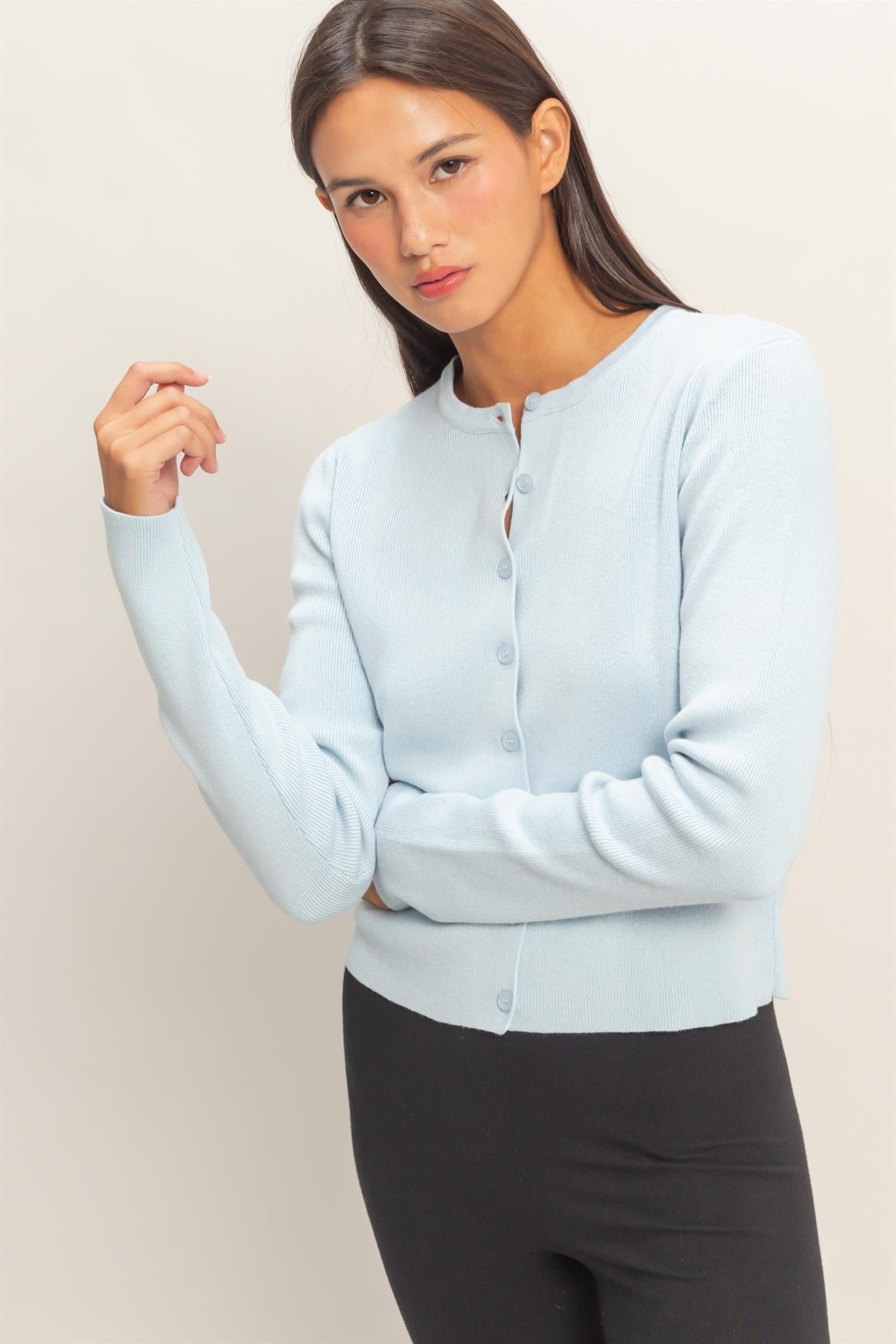 GOLDEN Endellion Ribbed Button-up Cardigan