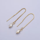 Aim Eternal Gold Cz Box Chain Threader Earrings - Gold