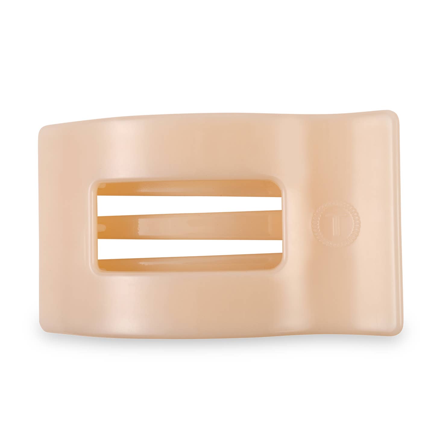 TELETIES Flat Rectangle Hair Clip | Large - Almond Beige