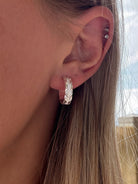 Breezi Mae Double Wave Band Stud Hoops 16mm