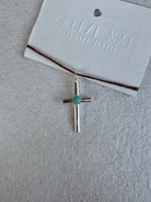 Breezi Mae Simple Turquoise Cross Pendant