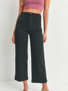Just Black Denim Patch Pocket Wide Leg - Black