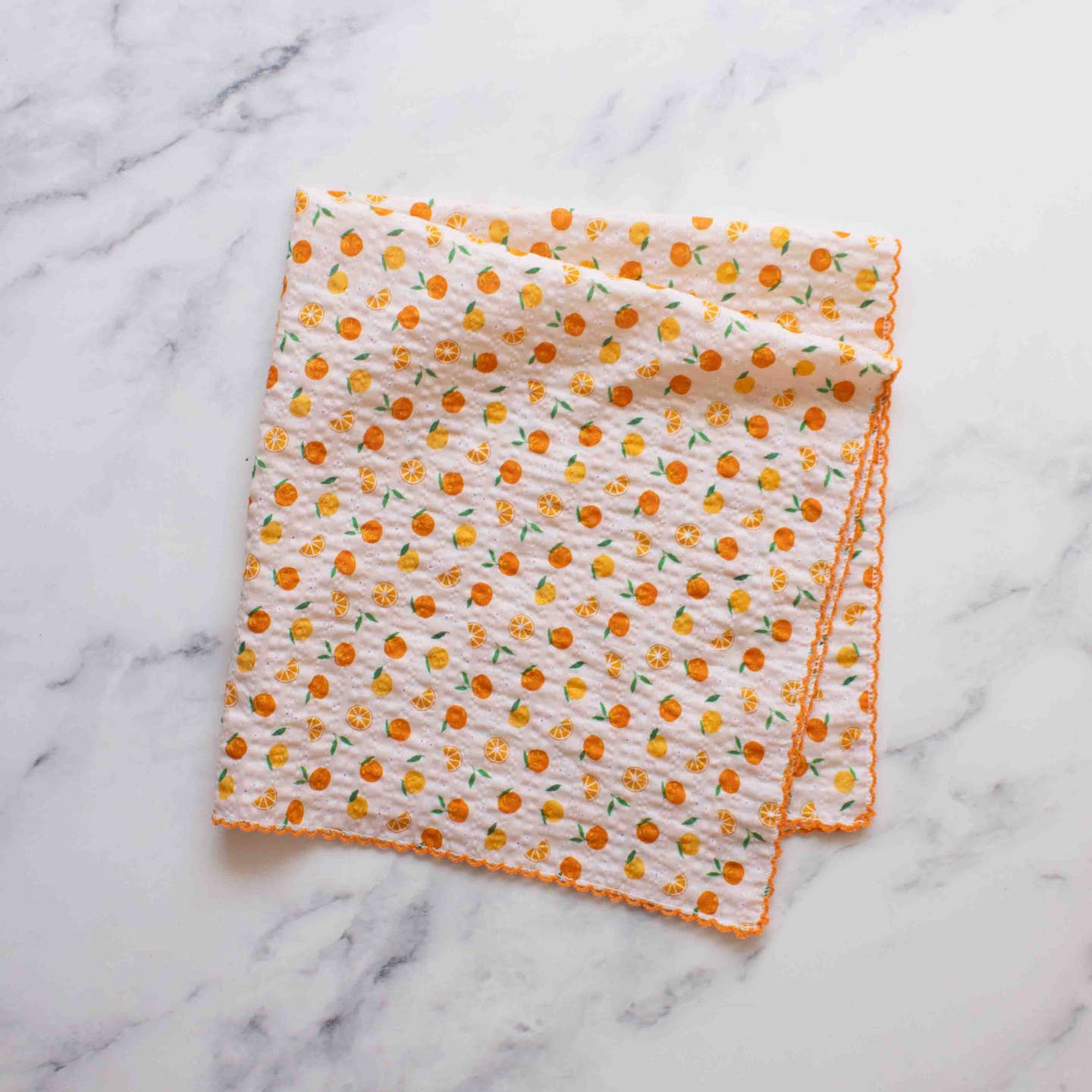 Tiepology Orange Sorbet Cotton Scarf - Blue