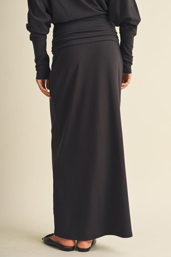 Mustard Seed Ruched Waistband Jersey Knit Skirt by Mustard Seed