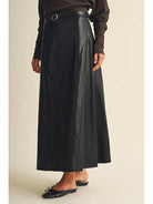 Mustard Seed Asymmetric Seam Coated Knit Skirt by Mustard Seed