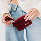 Pretty Simple Suede Paris Card Wallet Burgundy