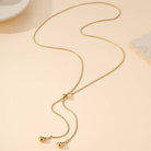 JOSSLYN by Wall to Wall 18K Stainless Tarnish Free Teardrop Y Necklace | 40NK9739 by JOSSLYN by Wall to Wall