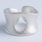 YAZ. Minimalist Frosted Hollow Wide Open Ring
