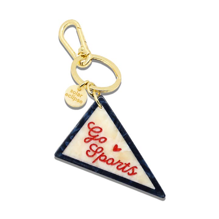 Solar Eclipse Hand-Painted Go Sports Pendant Flag Bag Charm + Keychain by Solar Eclipse