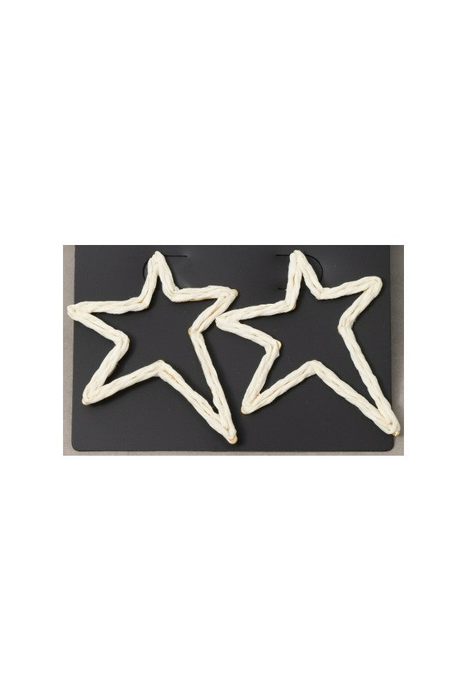 YAZ. Large Hollowed Star Studs