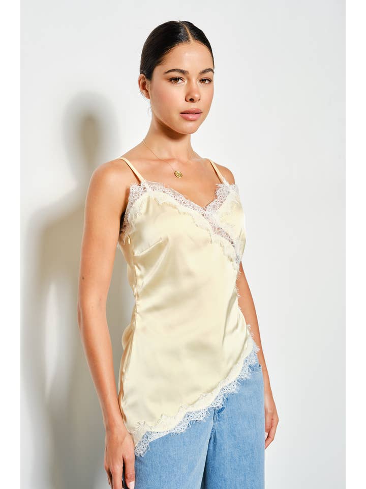 GOLDEN Oren Asymmetrical Satin Cami