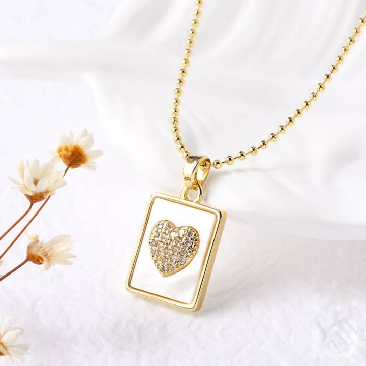 JOSSLYN by Wall to Wall Epoxy Rhinestone Pendant Necklace