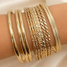 JOSSLYN by Wall to Wall Gold-Tone Multi-Pattern Bangle Set | 40B5253 by JOSSLYN by Wall to Wall