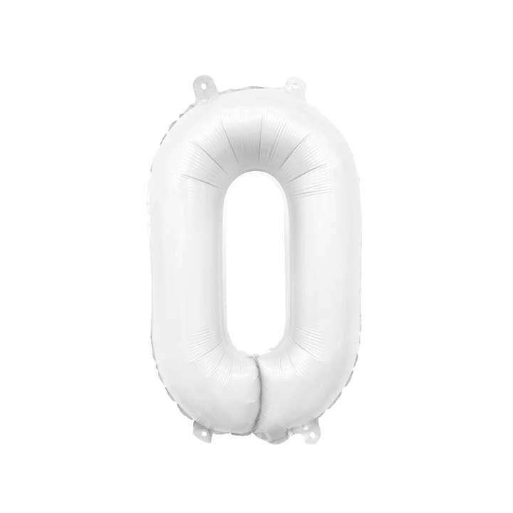 Ellie's Party Supply Mylar White Number Balloons - 32"