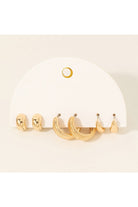 GOLDEN 3 Pair Hoop Set - Textured