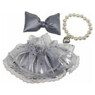 anbfashion Mini Doll Gray Dress Bow Hair Clip Bag Outfit Set 127
