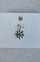 Breezi Mae Sterling Silver Flower Turquoise Pendant Necklace