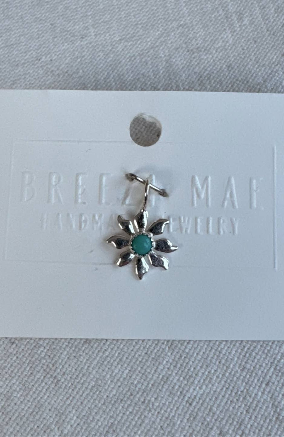 Breezi Mae Sterling Silver Flower Turquoise Pendant Necklace