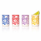 Lemonsoda Tiki Blossom Ceramic Shot Glasses (3oz) Set of 4