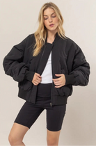 HYFVE  Oversized Bomber Puffer Jacket in Black