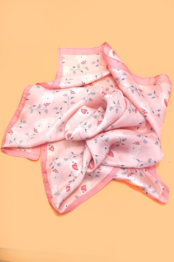 JOSSLYN by Wall to Wall Flower Print Silky Feeling Bandana Scarf | 40SC661 by JOSSLYN by Wall to Wall